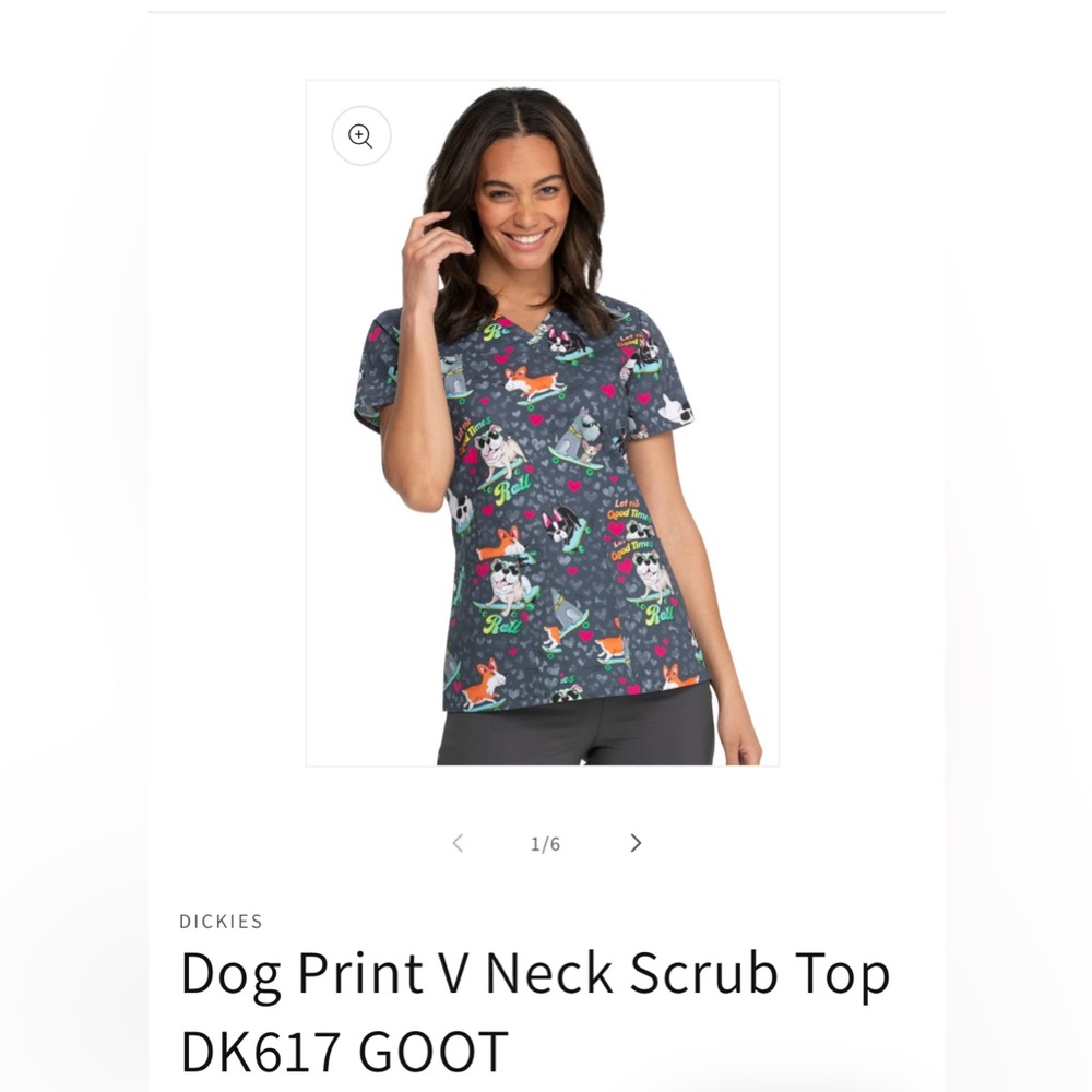 DICKIES Patterned Scrub Top - M - Picture 6 of 8